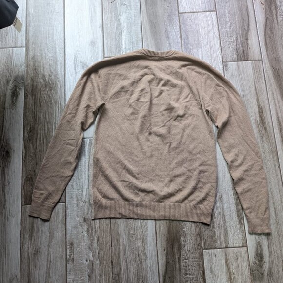 Balenciaga Paris 100% Cashmere Sweater Beige Long Sleeve Crewneck Size M 2 tone - Picture 4 of 8